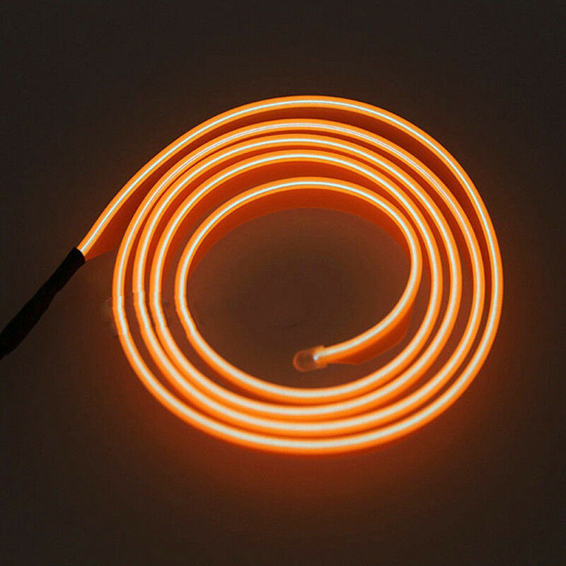 2M 12V Car Vehicle Ambient Interior Orange Cold Light Strip Atmosphere Ne.l8