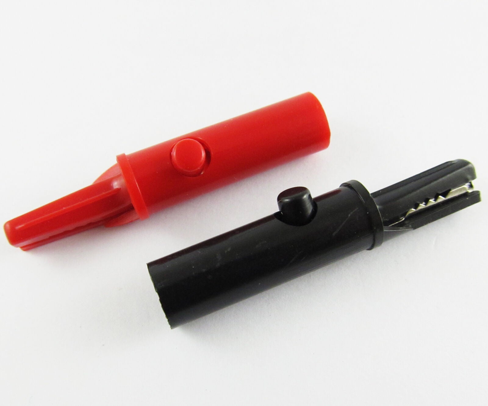 2pcs Test Probe Crocodile Alligator Clip to 4mm Banana Jack with Push Button
