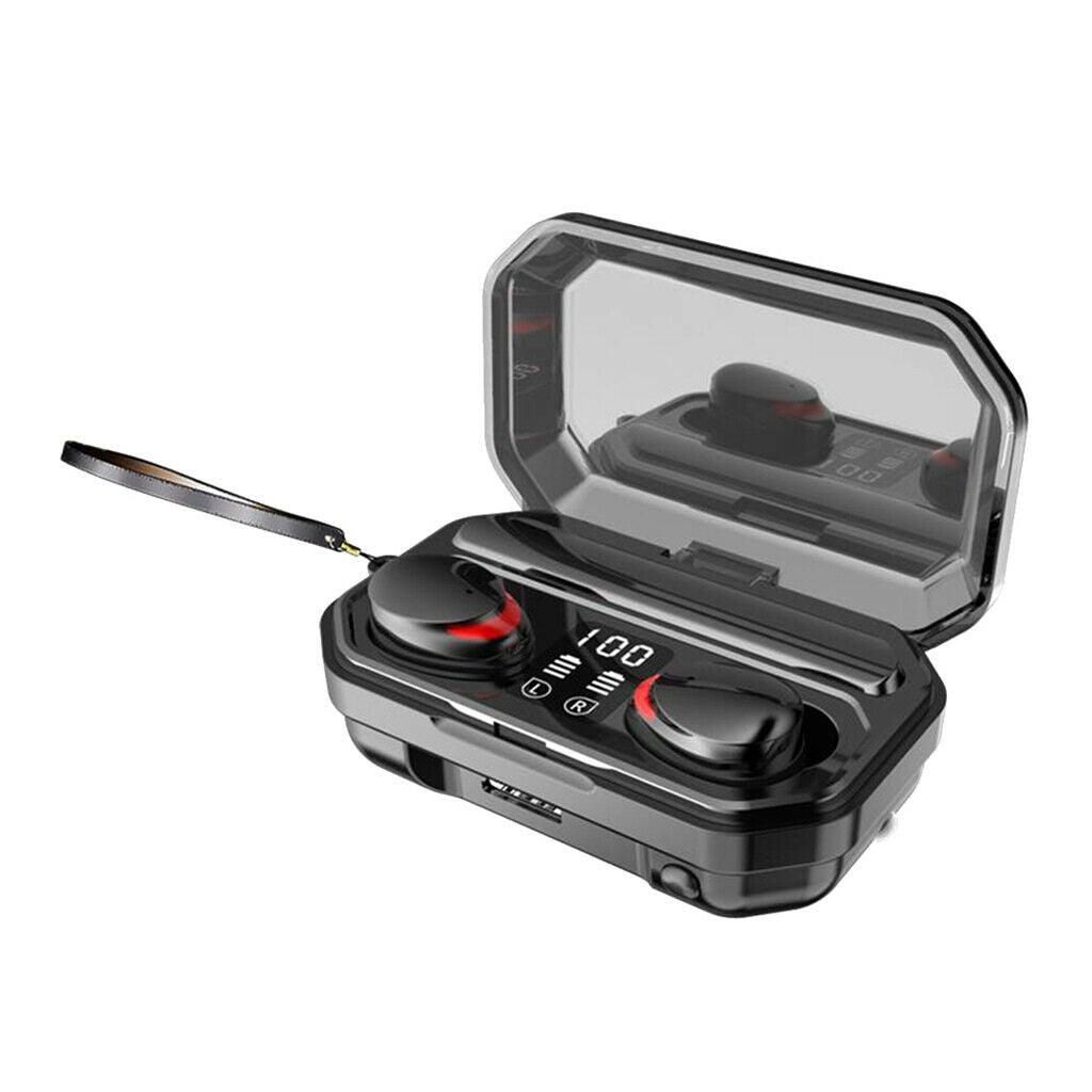 Bluetooth 5.0 Sports Earbuds TWS Wireless Headset Noise Cancelling w/ Flashlight