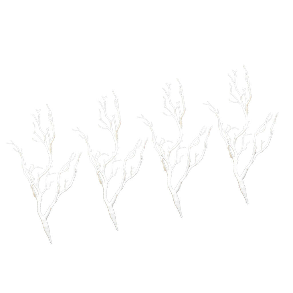 4x Artificial Simulation Branch Branch for Flower Arrangement White