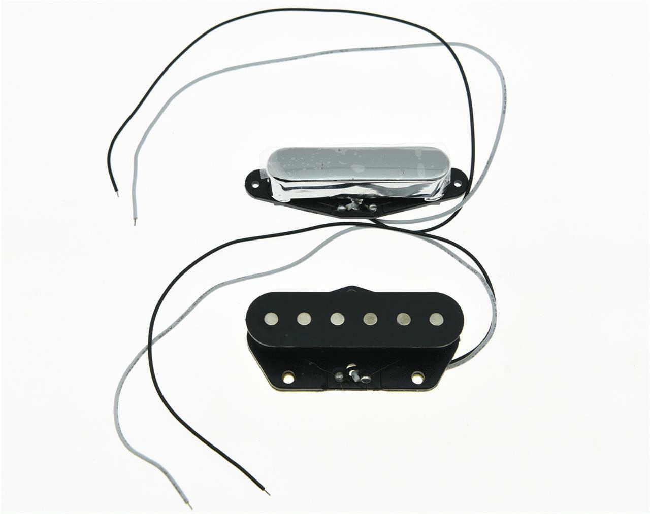 Set of 2 Neck Bridge Tele Pickup Set Guitar Pickups for Telecaster Chrome Cover