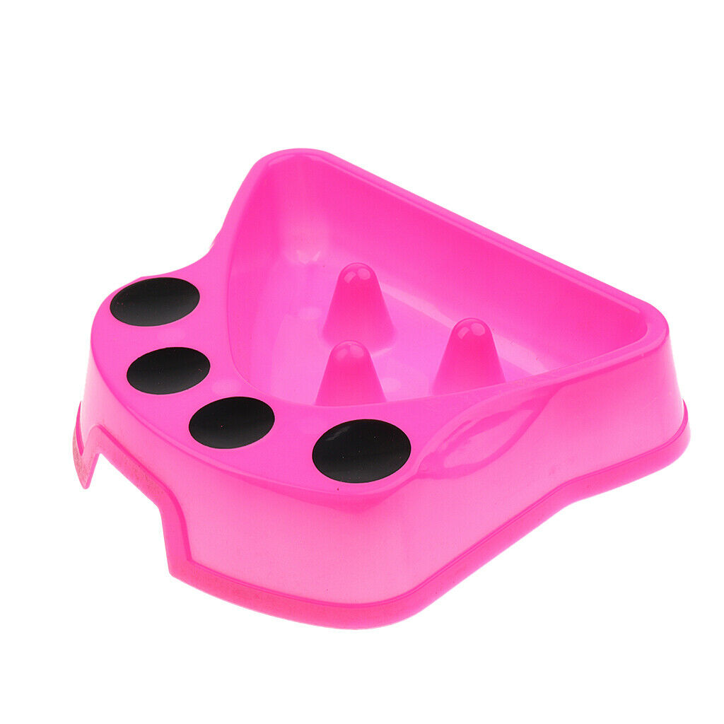 Paw Shaped Pet Dog Food Bowl Slow Eating Feeder Healthy Dish Feeder Random