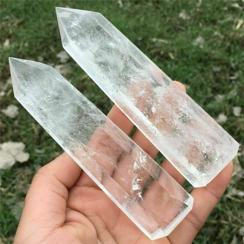 Natural Clear Quartz Crystal Healing Mineral Specimen Stone Wand Reiki 6-7cm HOT