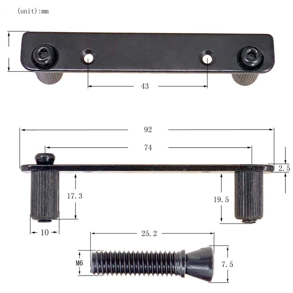 Pack of 2 Zinc Alloy Guitars Tremolo Bridge String Lock Nut Stands Support
