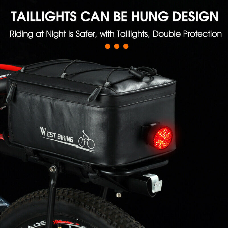 Bicycle Rear Shelf Bag 8L Large Capacity Bag MTB Saddle Pannier Bag Kit W/Cover