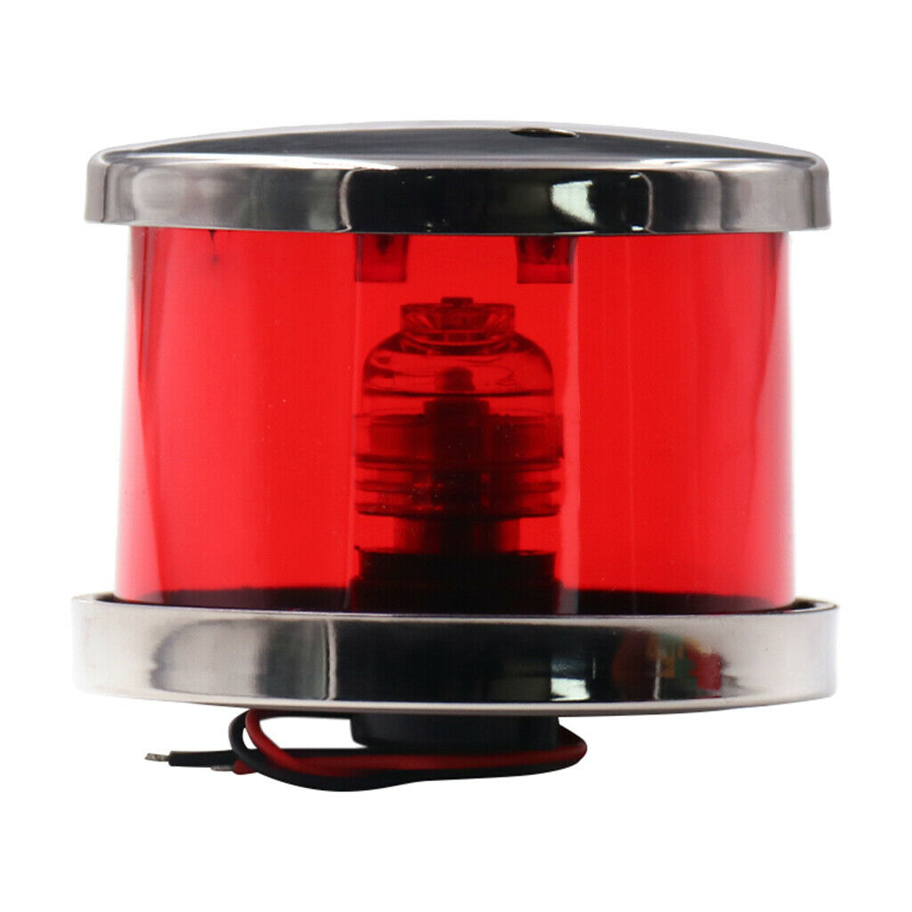 Boat 12V Red Navigation Light Port Durable Stainless Steel Ultra Bright Lamp