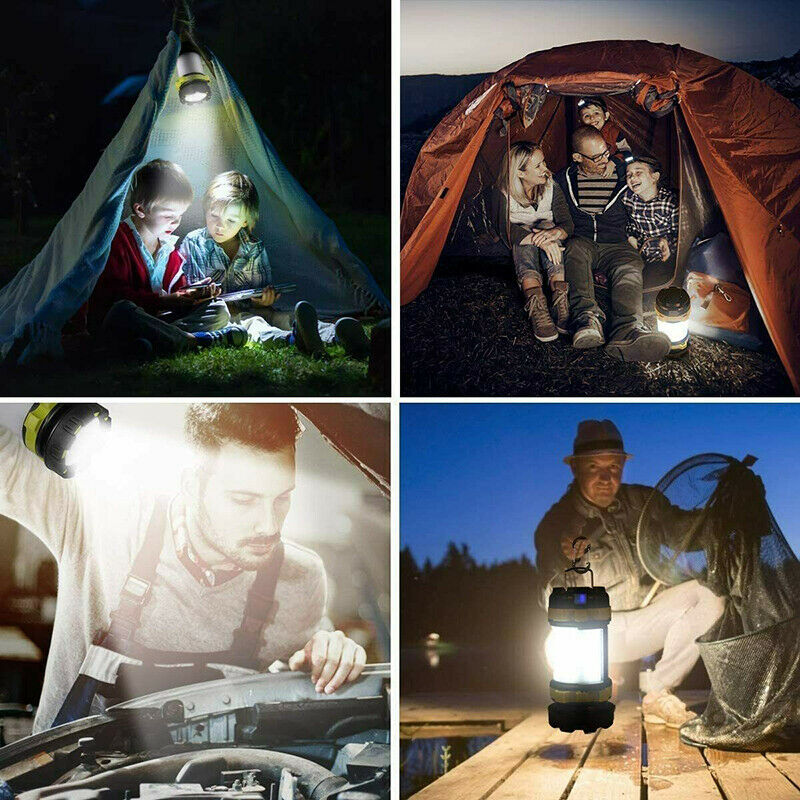 LED USB Rechargeable Emergency Lantern Camping Hiking Tent Ceiling Light Lamp