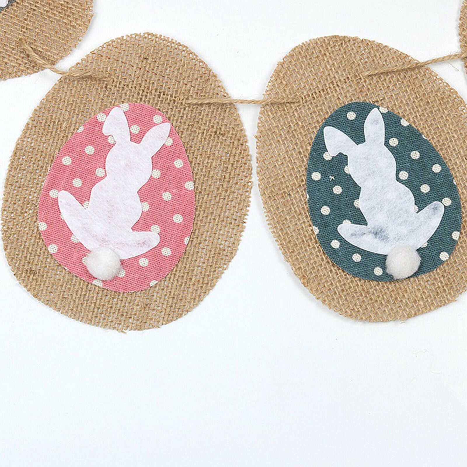 Easter Bunny Flag Hemp Rope Friendly Outdoor Bunting Banner Party DIY Decoration
