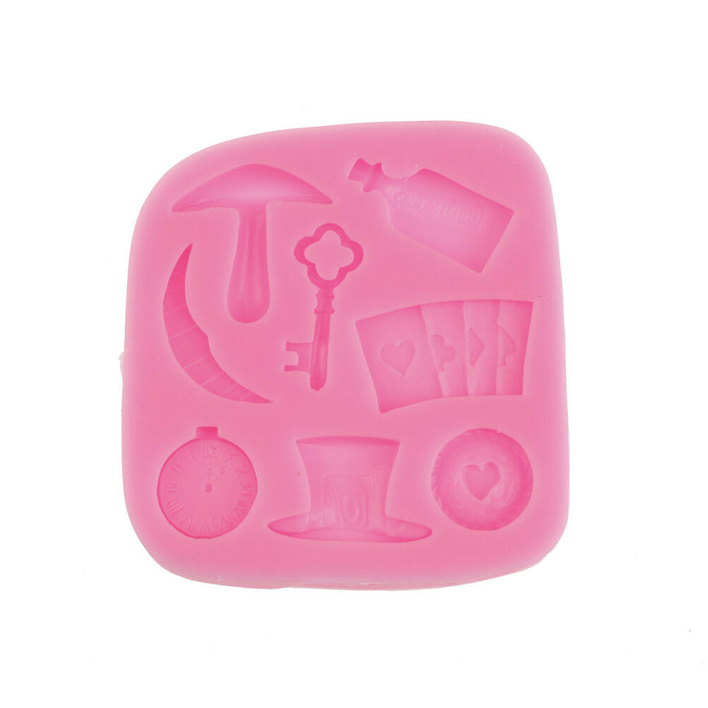 cake silicone molds alice in wonderland cupcake sugarcraft mould baking tools BD