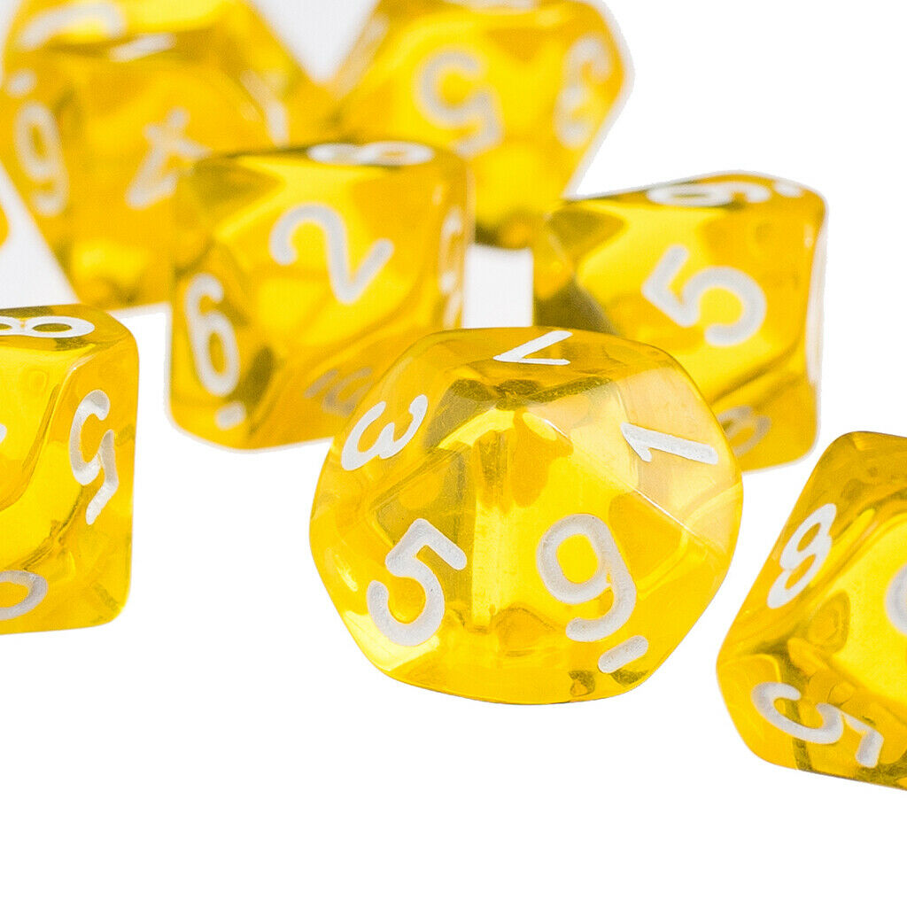 Lots 60 Acrylic Colors Ten Sided Dice 10-Die for DND TRPG KTV Fun Toys Prop
