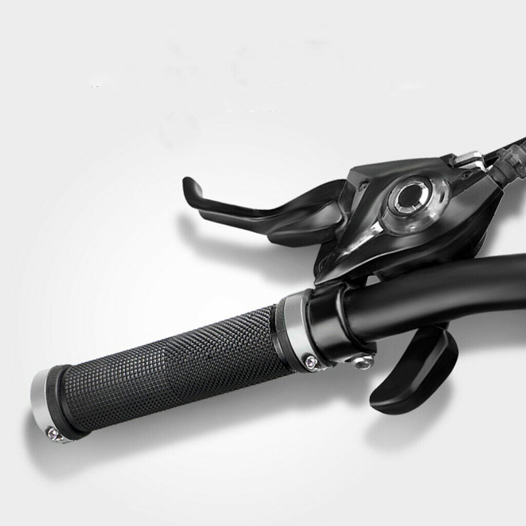 4pcs Bicycle Double Lock On Handlebar Grips Mountain Bike Handle Sleeve Set