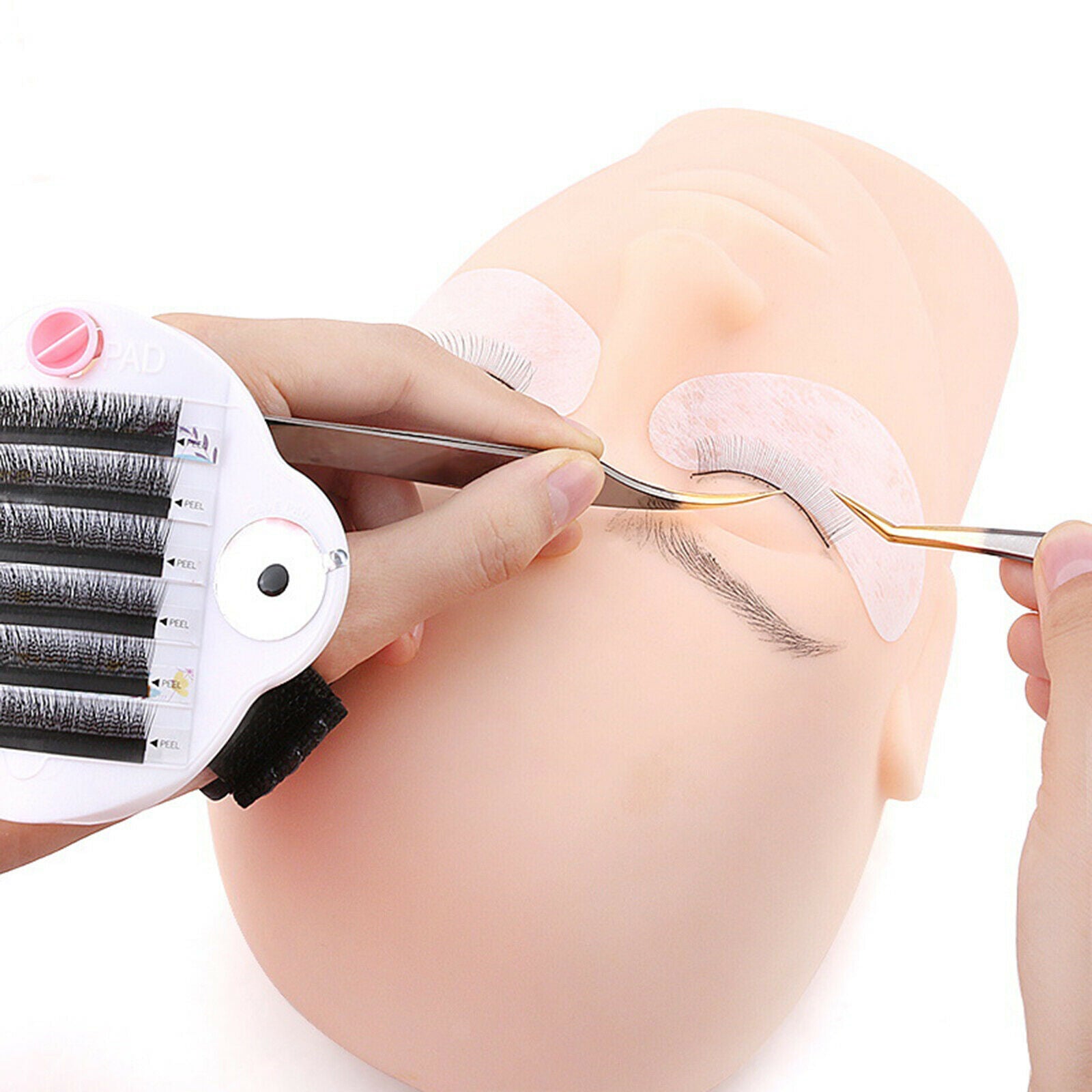 Individual Eyelash Extension Hand Plate with Adjustable Wrist Strap White