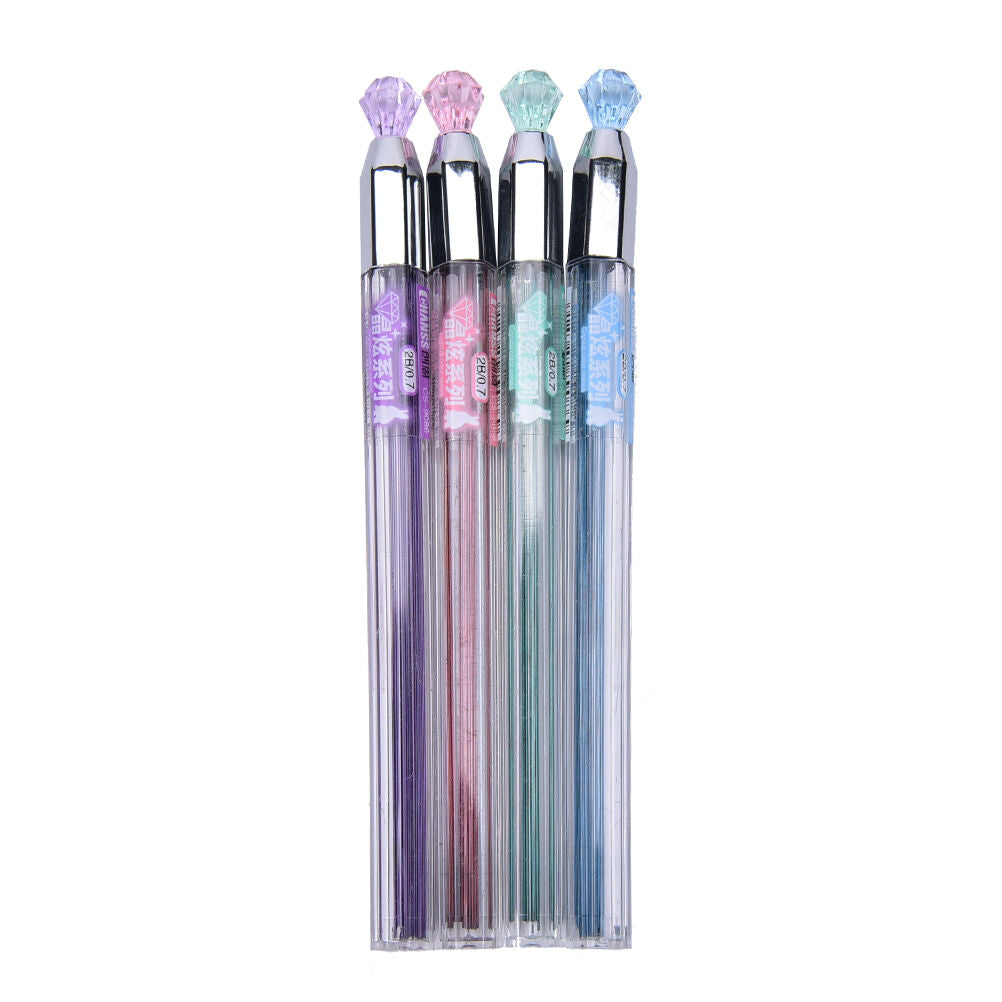 40PCs 0.7mm 2B Mechanical Pencil Black Lead Refill Tube Case Drafting Stud.l8