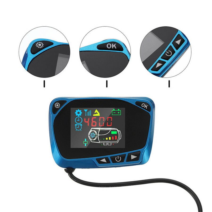 Blue 12V/24V LCD Monitor Switch For Car Track Diesels Air Heater Parking Heater