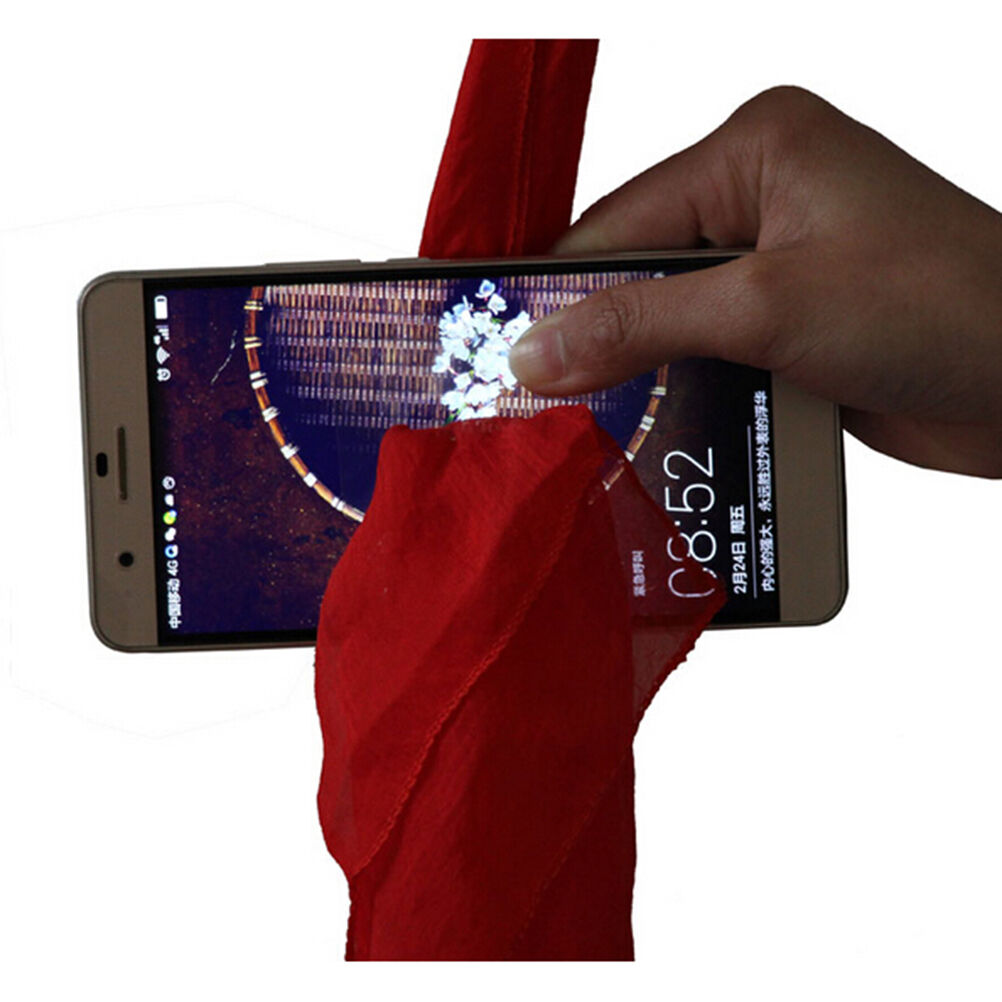 Magic Red Silk Thru Phone by Close-Up Street Magic Trick Show Prop Tool `.JCBDD