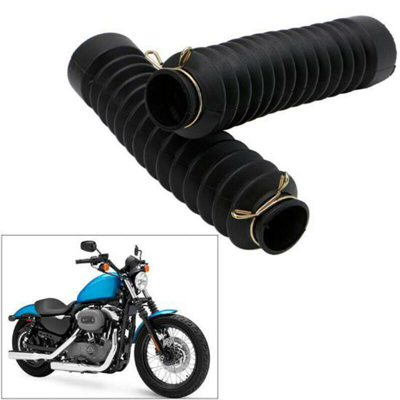 2Pcs Black Rubber Motorcycle Front Fork Shock Absorber Dust Cover For CG125DEAU