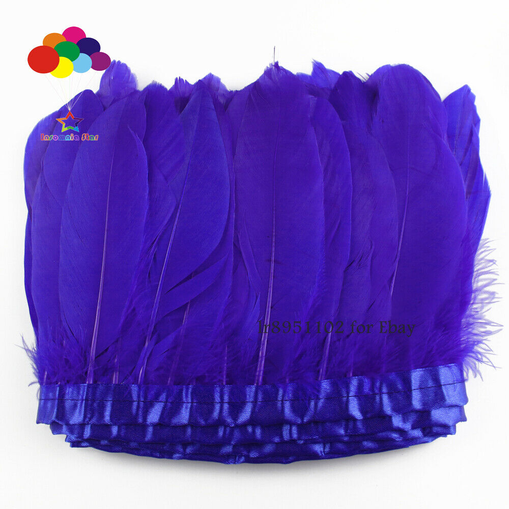 Sapphire Goose Pallet Parried Dyed Feather Trim Headdress Dress Party Craft 2M