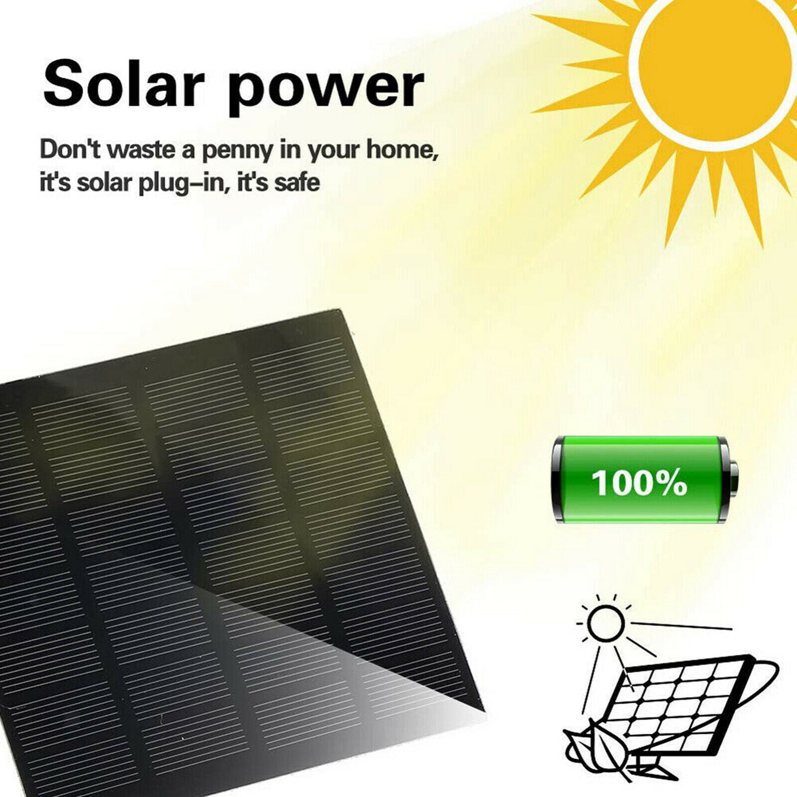 Solar Fountain with Panel Water Pump Outdoor Fountain 6 Sprinkler Heads