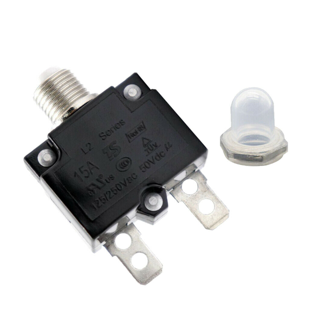 15A Circuit Breaker Overload Protector Switch Fuse Resettable AC 125/250V