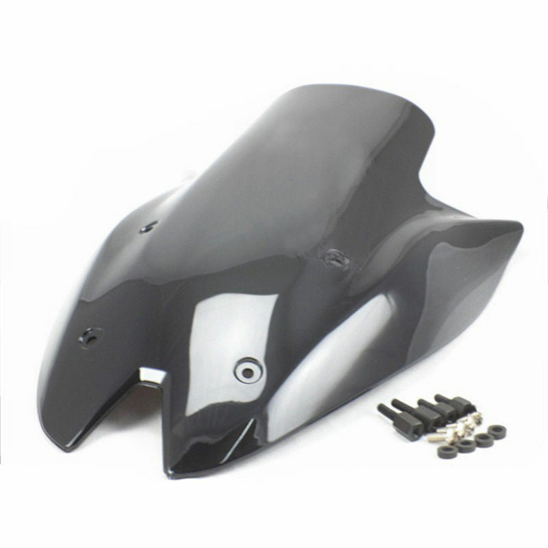 Black Double Bubble Motorcycle Windshield  For Kawasaki Z1000 2010-2013