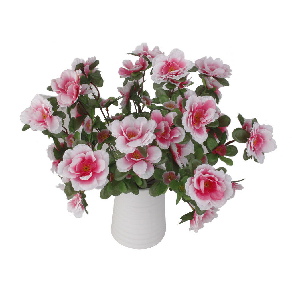2 x Artificial False Azalea 29 Head Flowers Home Party Garden Decor Pink
