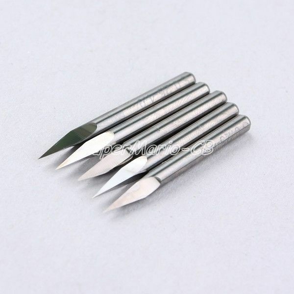 5x High Quality Sharp 10° 0.1mm Carbide Steel CNC Router Pyramid engraving Bits
