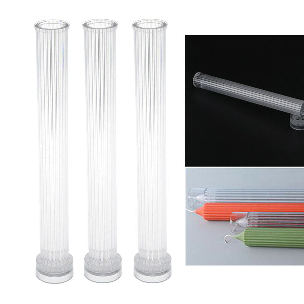 3x Pillar Shaped Clear Candle Mold Wax Candle Mould for Candle Making Crafts