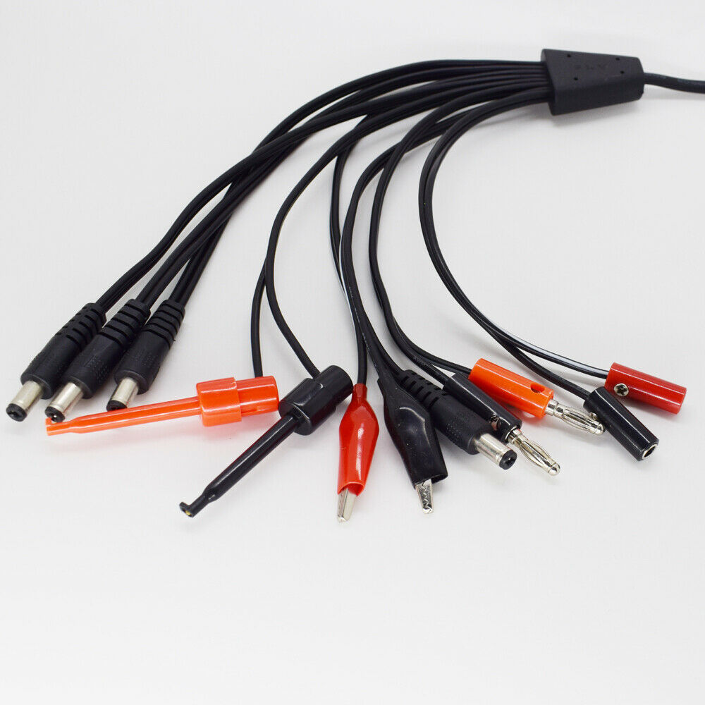 1set DC 5.5x2.1mm Female to 2.1mm Male/Banana Male/Female/Clip/Test Hook Cable