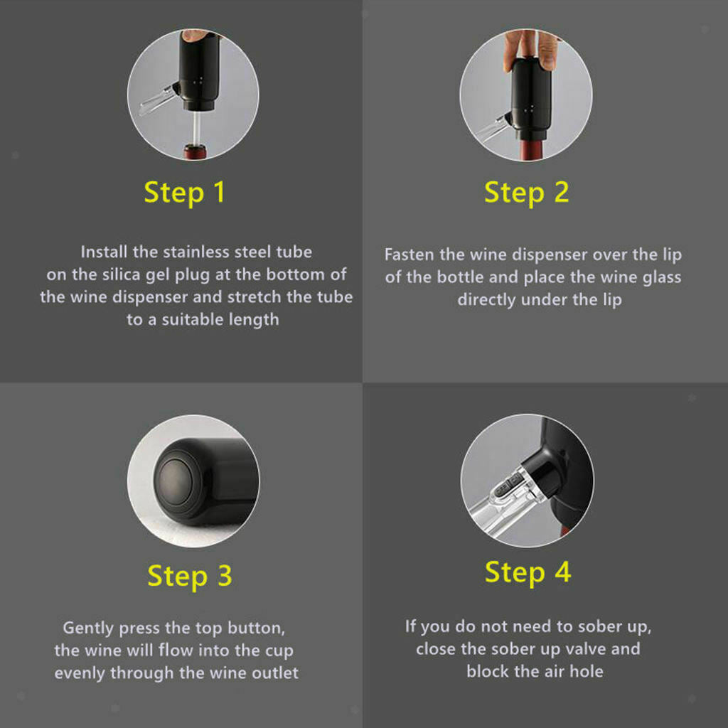 Wine Aerator Pourer with Retractable Tube Dispenser Pump for Lovers Women