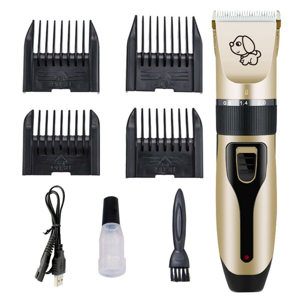 2 Set Low Noise Dog Shaver Clippers USB Dog Hair Trimmer 5-gear Blades