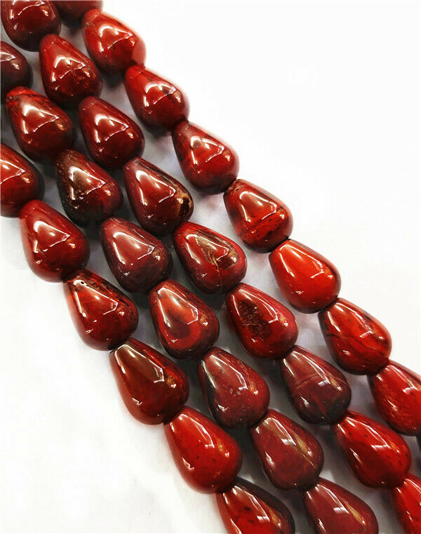 1 Strand 14x10mm Natural Rainbow Jasper Teardrop Spacer Loose Beads 15.5" HH7849