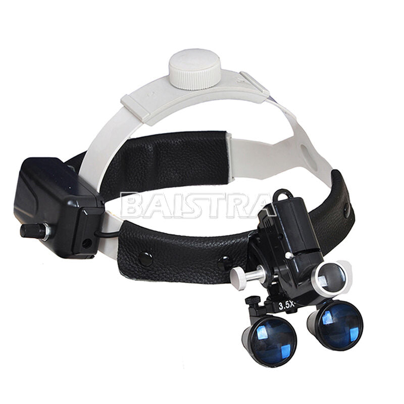 Dental 3.5X Surgical Headband Leather Medical LED Binocular Loupes DY-106 Black