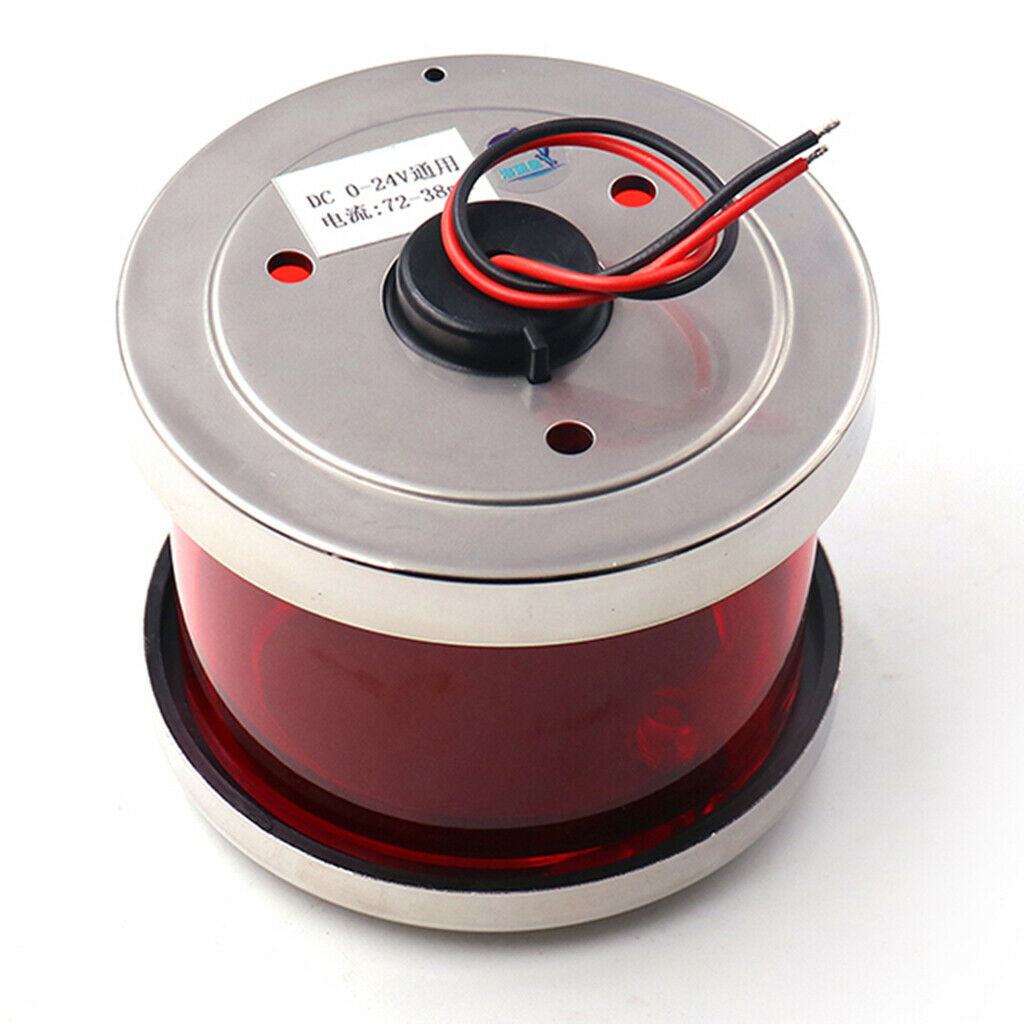 Boat 12V Red Navigation Light Port Durable Stainless Steel Ultra Bright Lamp
