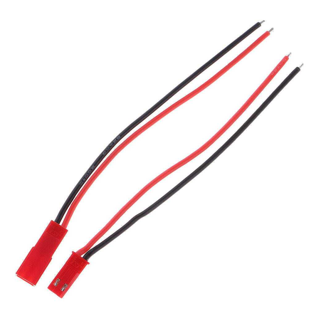 5 Pairs 100mm Jst 2 Pin Plugs with 22awg Wire Male & Female for Rc Li Po