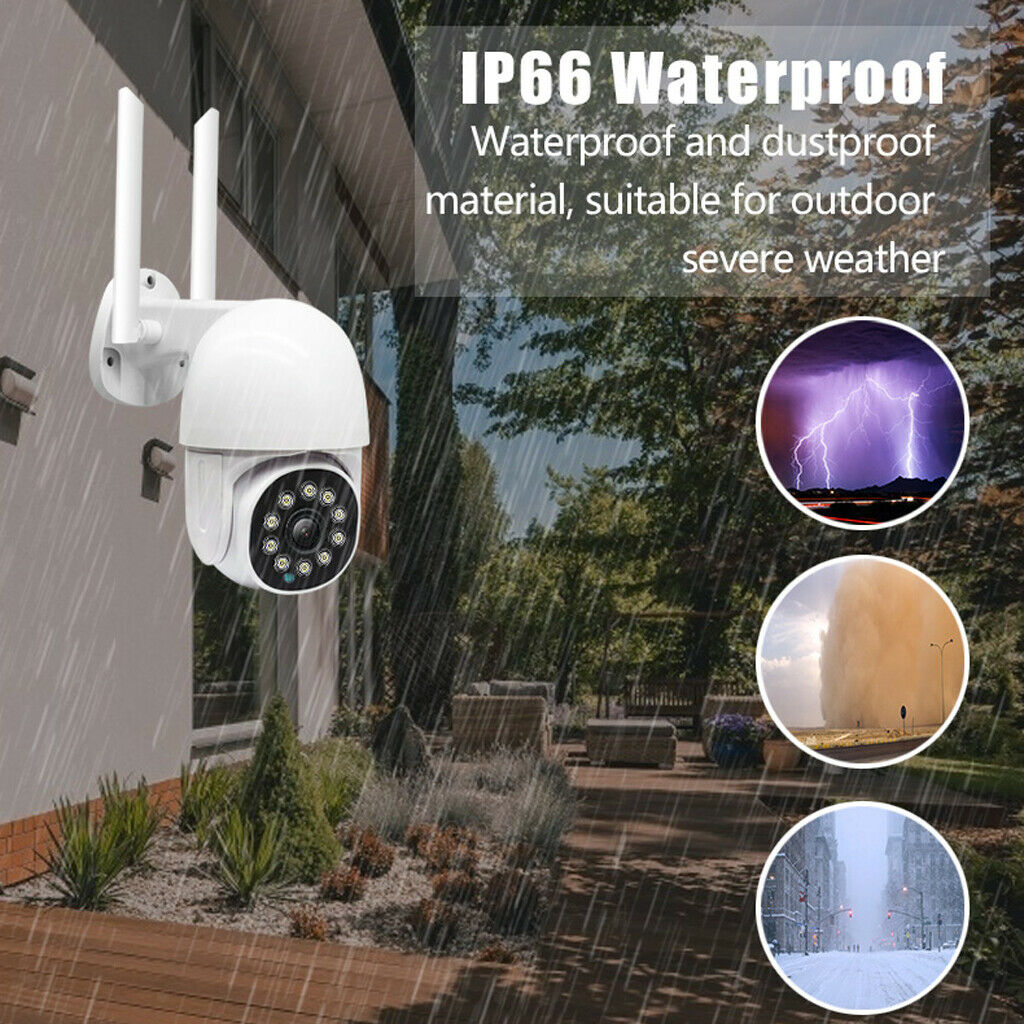 10-LED 1080P Outdoor Pan Tilt WiFi Security Camera 2-Way Audio Cloud Storage