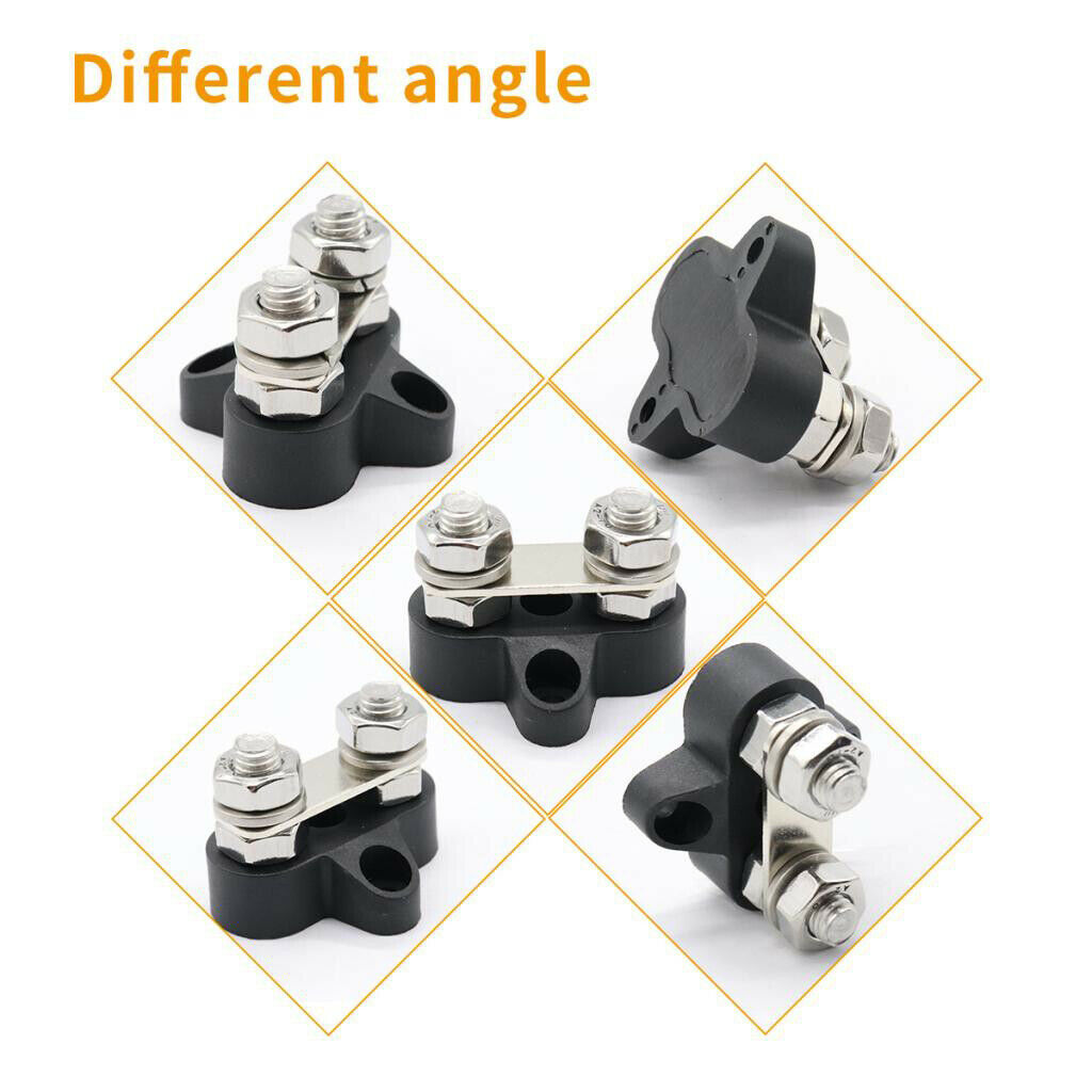 2 Pieces Boat 48V Heavy Duty Dual Terminal Studs M8 Power Distribution Block