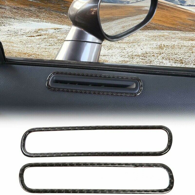 Carbon Fiber Door Air Outlet Vent Cover Trim Bezels for Dodge Challenger 201H9C3