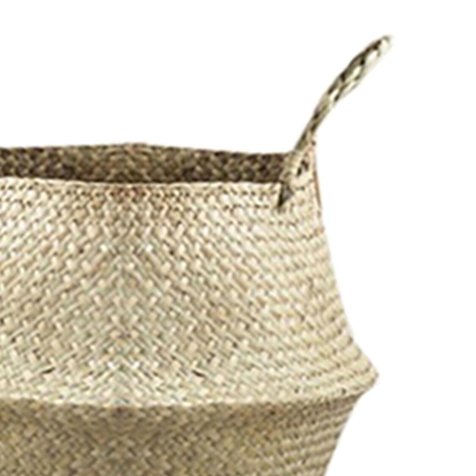 Seagrass Woven Belly Basket Flower Planter Pot Laundry Storage Garden Homes