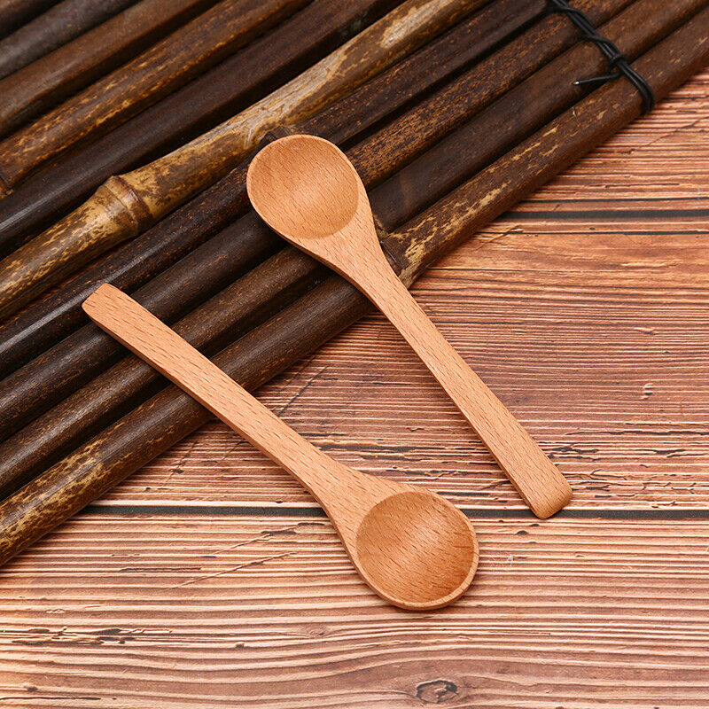 1pc Wooden Round Bamboo Spoon Soup Tea Coffee Salt Spoon Jam Scoop Kitche.l8