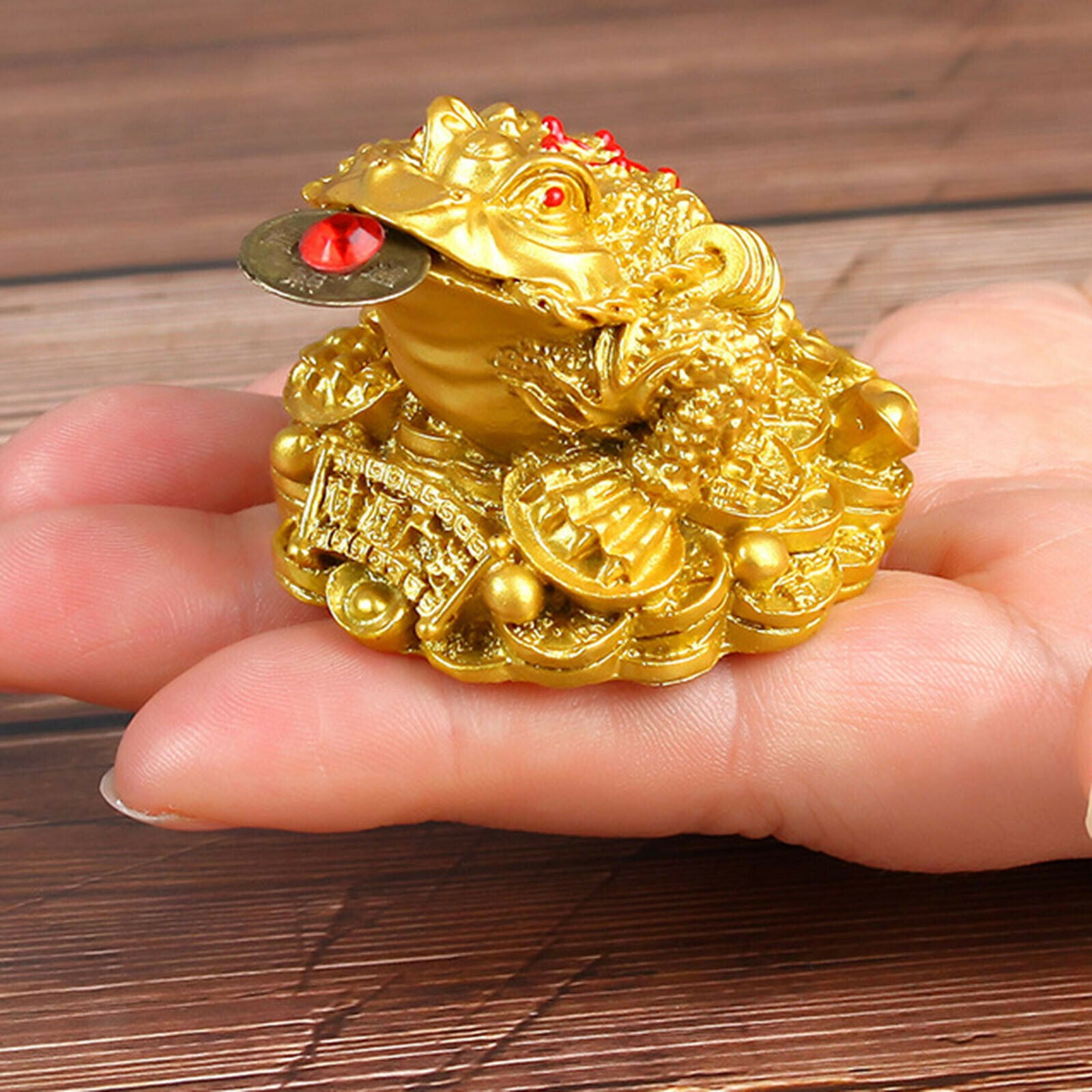 Feng Shui Money Frog Money Toad Statue with Coin Lucky Charm Wealth for Car