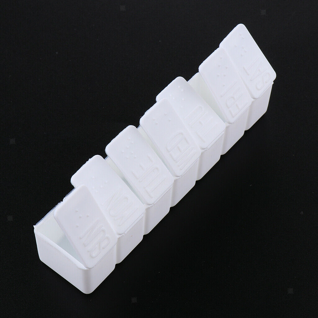 Vitamin Fish Oil Compartments Container Push Button Weekly Pill Storage Box