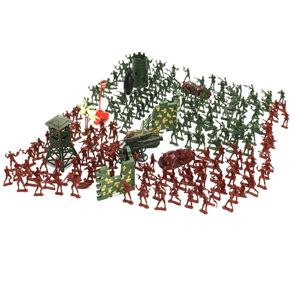 Plastic   Playset, 238pcs 4cm Soldier Army Men Figures in Storage Bag