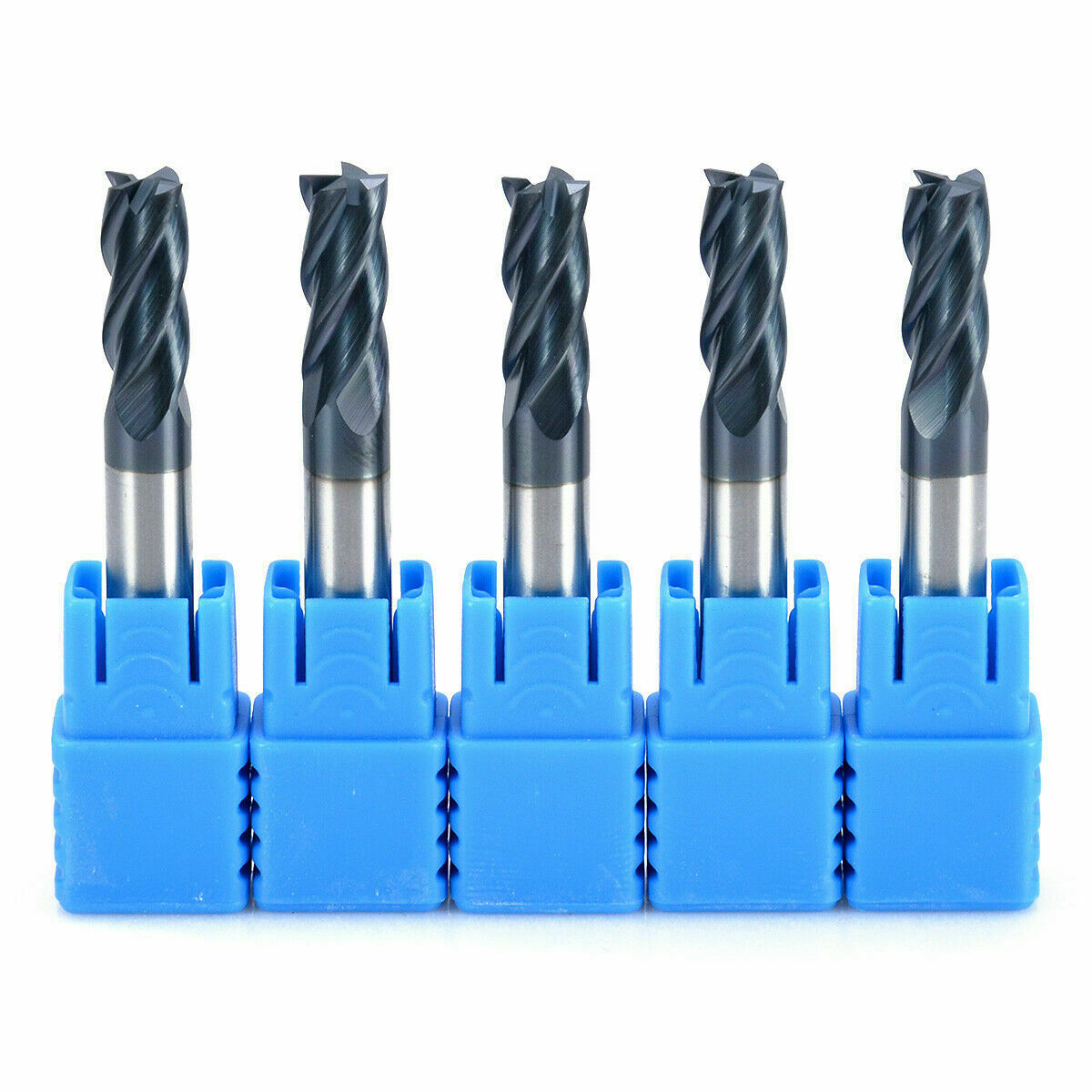 5pcs 6mm x 50mm Tungsten Carbide 4 Flute End Mill CNC Milling Cutter HRC50
