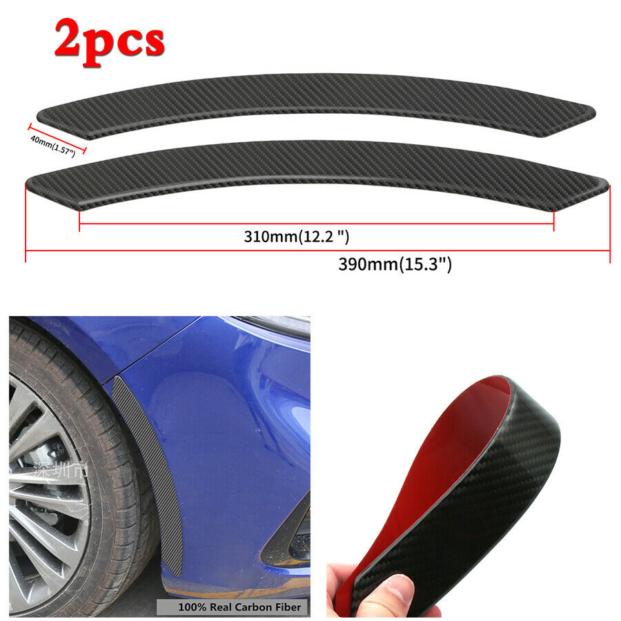 2pcs Real Carbon Fiber Car Fender Flares Arch Wheel Eyebrow Protector Stickers