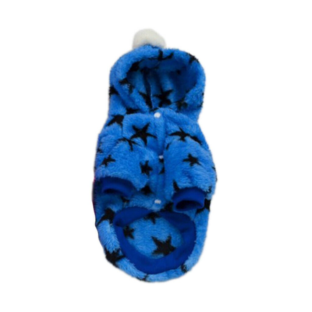3 Color Pet Star Print Soft Hooded Shirt Pajamas Pet Fancy Dress M Blue