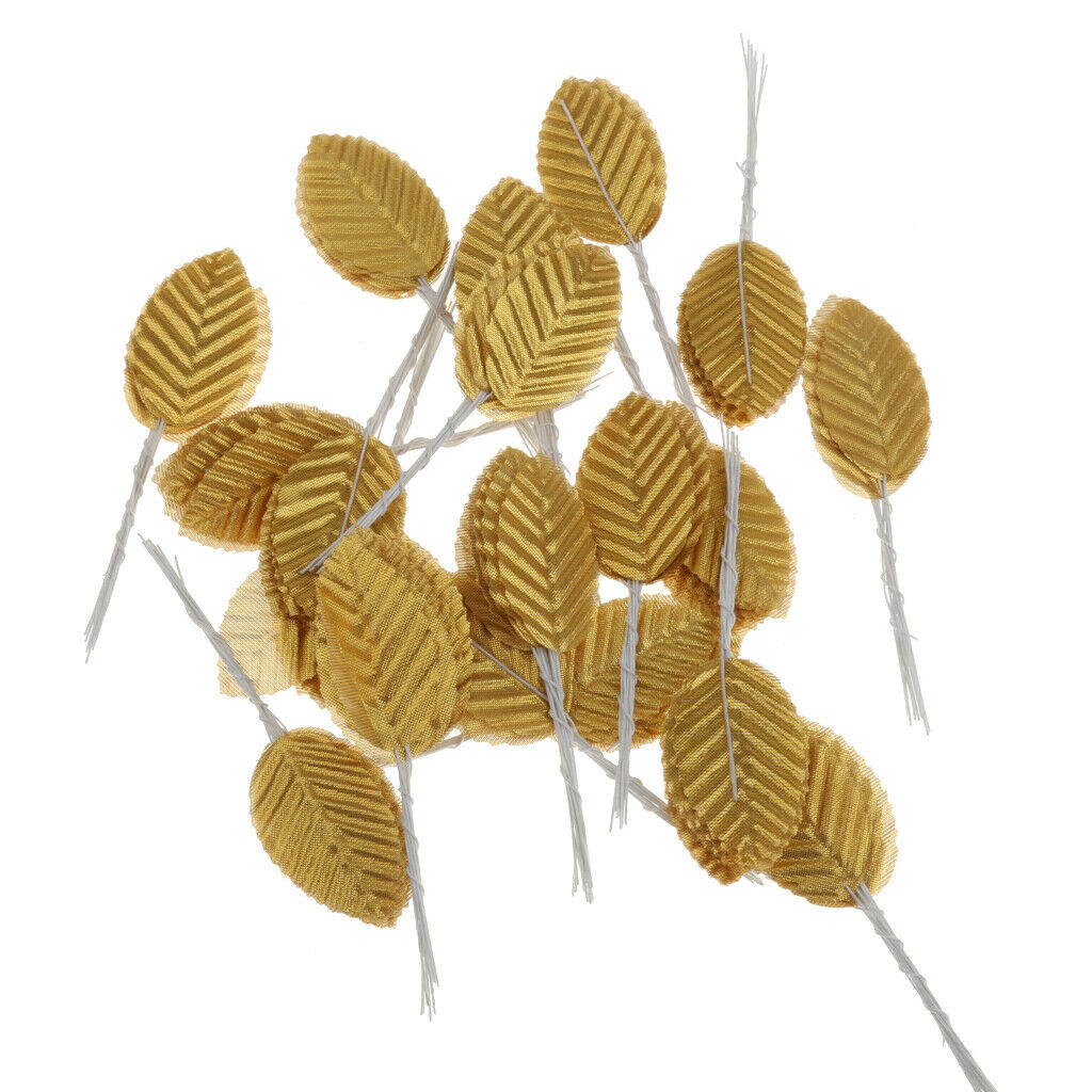 400PCS Artificial Golden Leaf Leaves Arrangements for DIY Home Garden Office