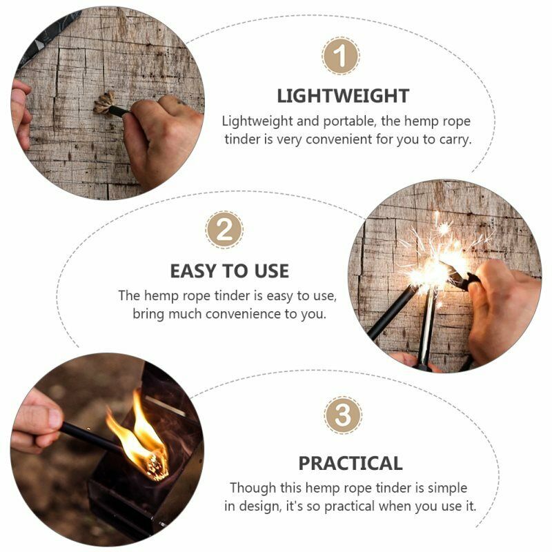 1PC Portable Tinder Cord Fire Starter Camping Accessory Outdoor Survival .l8