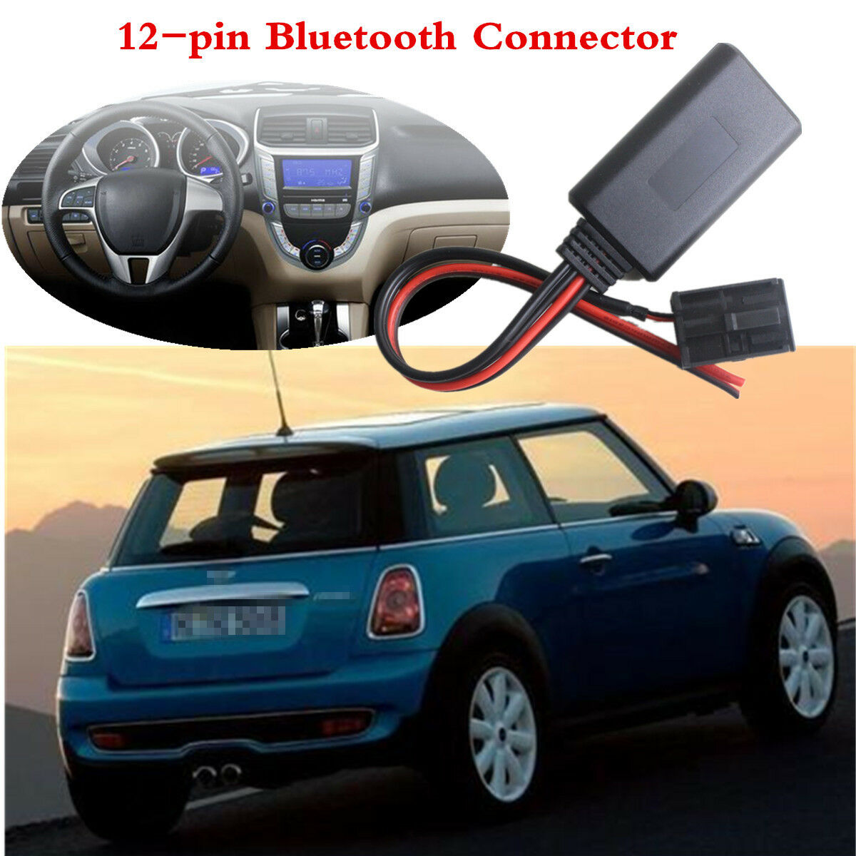 Car Audio Stereo Bluetooth 4.0 Aux Cable Adapter For BMW Mini One D Cooper & S