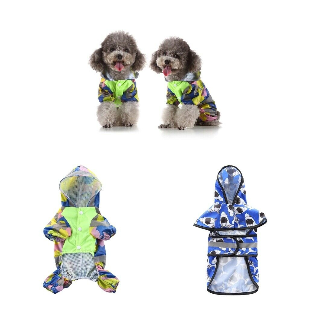 2 Pieces Pet Dogs Rainy Raincoat Puppy Rain Resistant Apparel For Dogs