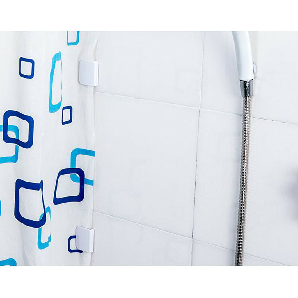 2x Clip Clamp Stop Anti-Splash Clip Self-Adhesive Shower Curtain Fixing Clip